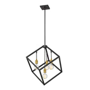 Z-Lite Vertical 4 Light 25.75" Pendant, Bronze/Olde Brass -478P24-BRZ-OBR