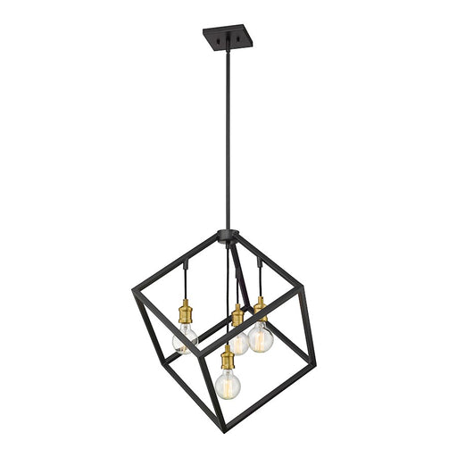 Z-Lite Vertical 4 Light 25.75" Pendant, Bronze/Olde Brass -478P24-BRZ-OBR