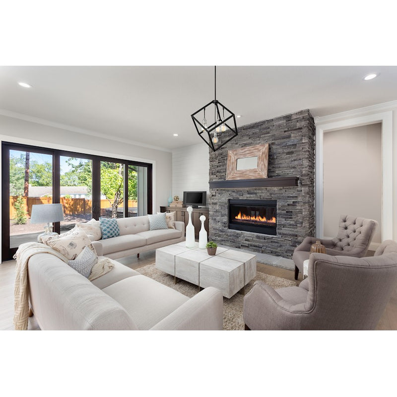 Z-Lite Vertical 4 Light 25.75" Pendant, Matte Black/Brushed Nickel -478P24-MB-BN