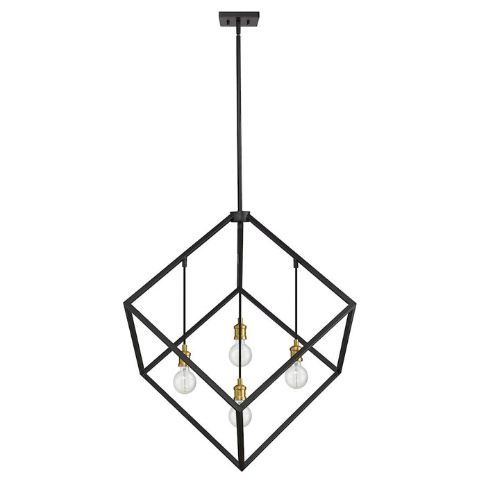 Z-Lite Vertical 4 Light 36.5" Pendant, Bronze/Olde Brass -478P34-BRZ-OBR