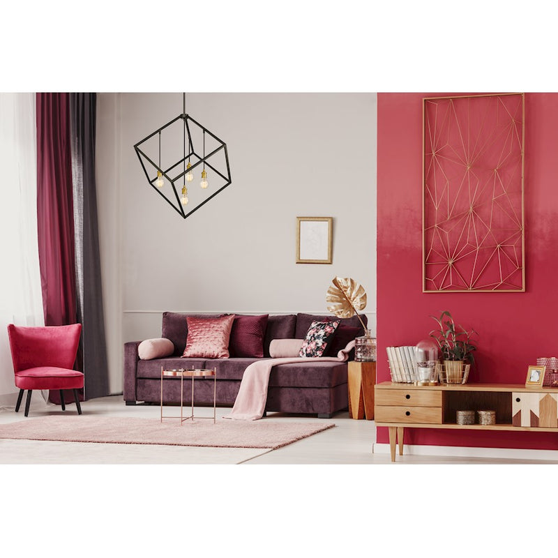 Z-Lite Vertical 4 Light 36.5" Pendant, Bronze/Olde Brass -478P34-BRZ-OBR