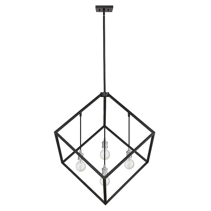 Z-Lite Vertical 4 Light 36.5" Pendant, Matte Black/Brushed Nickel -478P34-MB-BN