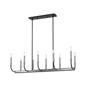 Z-Lite Haylie 10 Light 134" Island/Billiard, Black/Brushed Nickel -479-10L-MB-BN