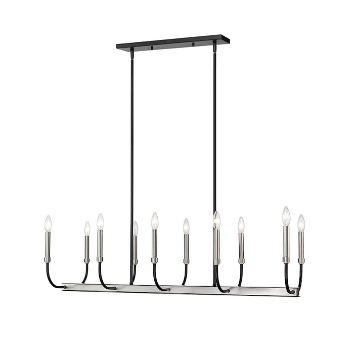 Z-Lite Haylie 10 Light 134" Island/Billiard, Black/Brushed Nickel -479-10L-MB-BN