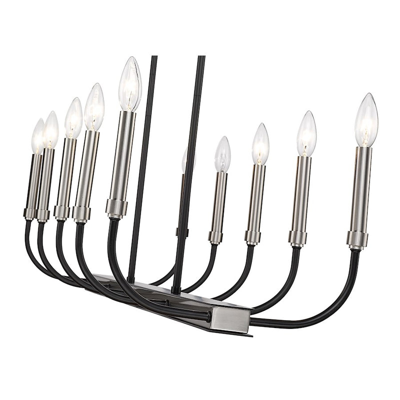 Z-Lite Haylie 10 Light 134" Island/Billiard, Black/Brushed Nickel -479-10L-MB-BN