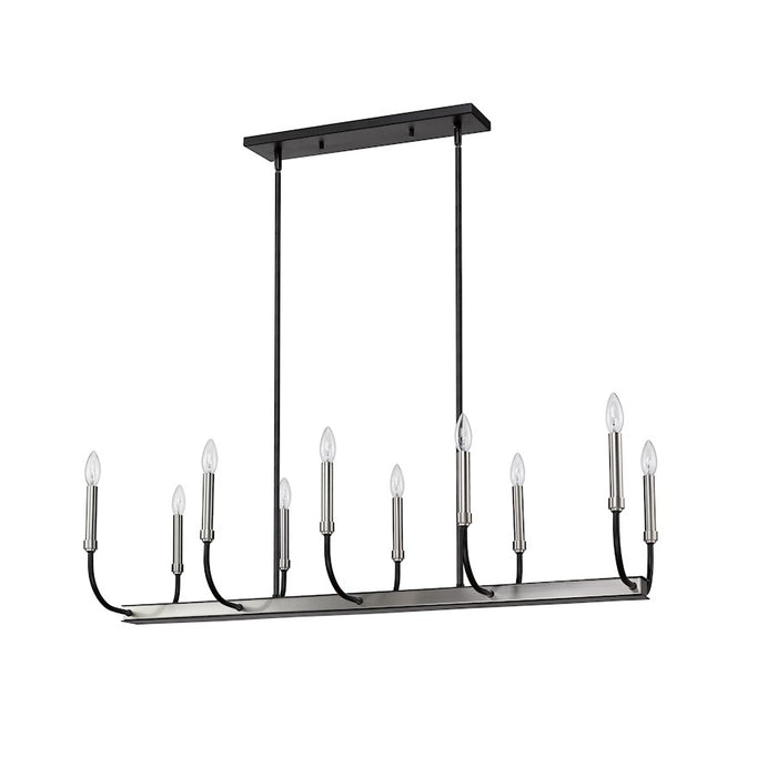 Z-Lite Haylie 10 Light 134" Island/Billiard, Black/Brushed Nickel -479-10L-MB-BN