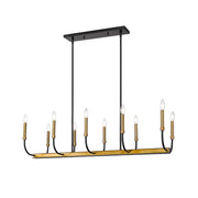 Z-Lite Haylie 10 Light 134" Island/Billiard, Matte Black/Olde Brass -479-10L-MB-OBR