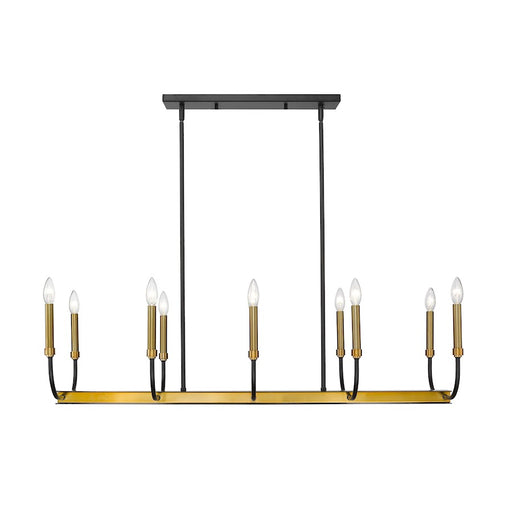 Z-Lite Haylie 10 Light 134" Island/Billiard, Matte Black/Olde Brass -479-10L-MB-OBR