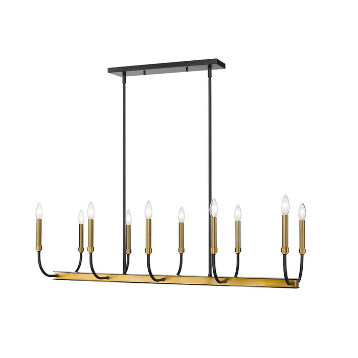 Z-Lite Haylie 10 Light 134" Island/Billiard, Matte Black/Olde Brass -479-10L-MB-OBR