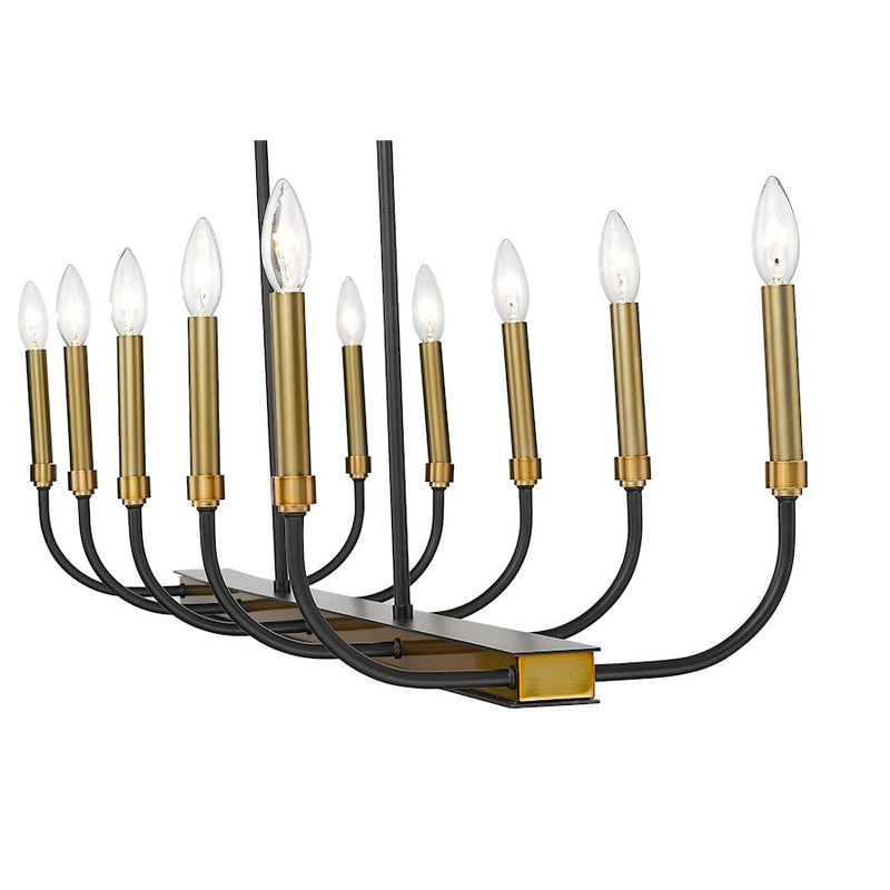 Z-Lite Haylie 10 Light 134" Island/Billiard, Matte Black/Olde Brass -479-10L-MB-OBR