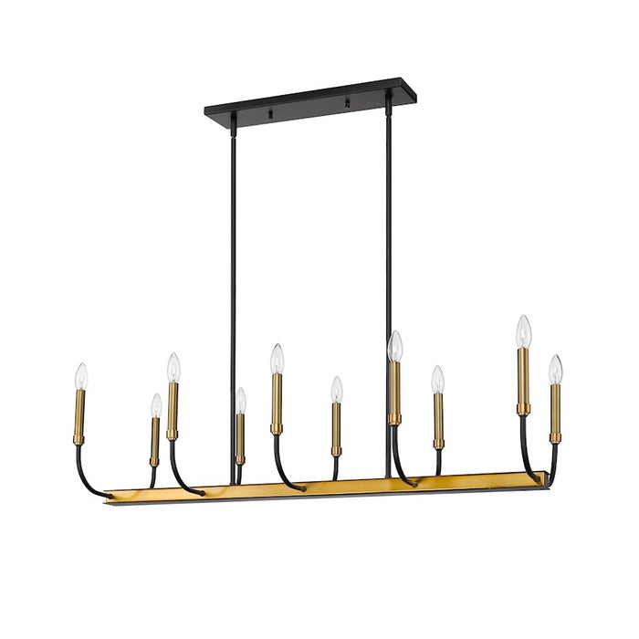 Z-Lite Haylie 10 Light 134" Island/Billiard, Matte Black/Olde Brass -479-10L-MB-OBR