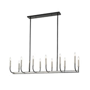 Z-Lite Haylie 12 Light 134" Island/Billiard, Black/Brushed Nickel -479-12L-MB-BN