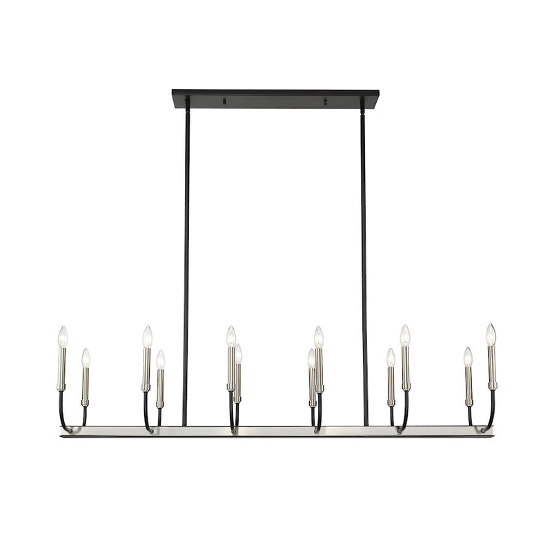 Z-Lite Haylie 12 Light 134" Island/Billiard, Black/Brushed Nickel -479-12L-MB-BN