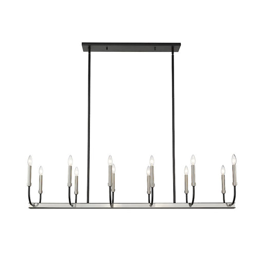 Z-Lite Haylie 12 Light 134" Island/Billiard, Black/Brushed Nickel -479-12L-MB-BN