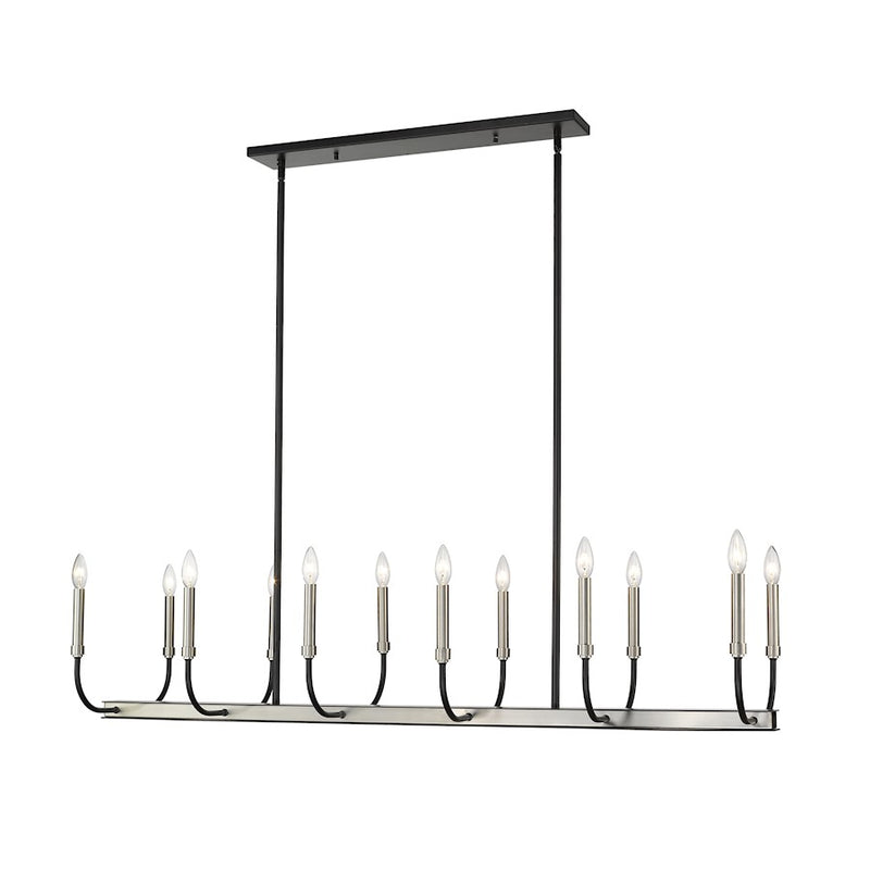 Z-Lite Haylie 12 Light 134" Island/Billiard, Black/Brushed Nickel -479-12L-MB-BN
