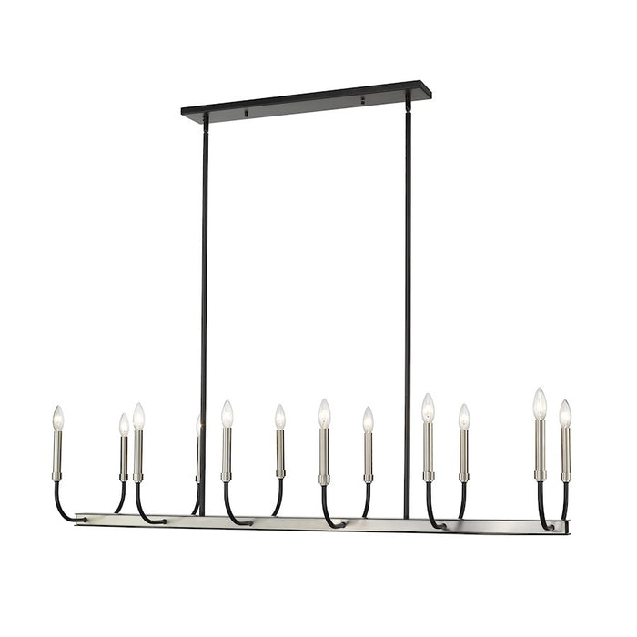Z-Lite Haylie 12 Light 134" Island/Billiard, Black/Brushed Nickel -479-12L-MB-BN