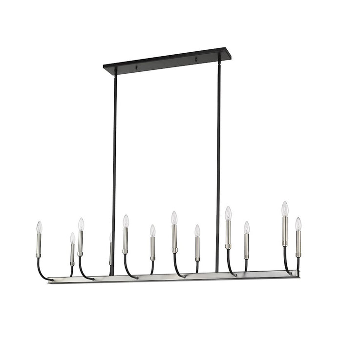 Z-Lite Haylie 12 Light 134" Island/Billiard, Black/Brushed Nickel -479-12L-MB-BN