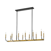 Z-Lite Haylie 12 Light 134" Island/Billiard, Black/Olde Brass -479-12L-MB-OBR