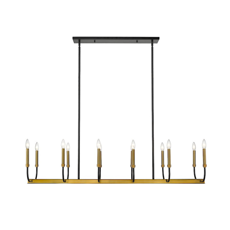 Z-Lite Haylie 12 Light 134" Island/Billiard, Black/Olde Brass -479-12L-MB-OBR