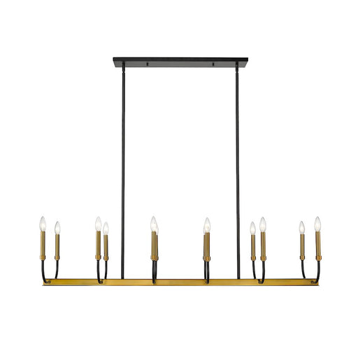 Z-Lite Haylie 12 Light 134" Island/Billiard, Black/Olde Brass -479-12L-MB-OBR