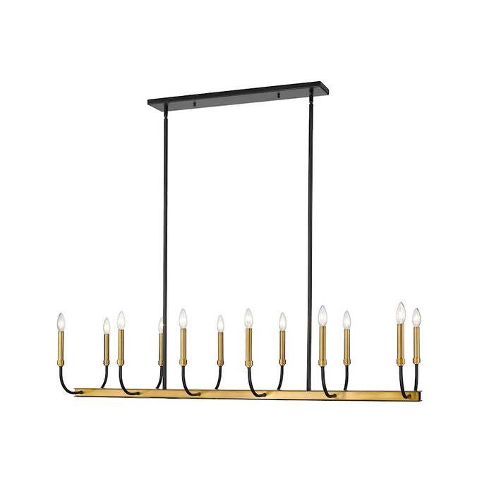 Z-Lite Haylie 12 Light 134" Island/Billiard, Black/Olde Brass -479-12L-MB-OBR