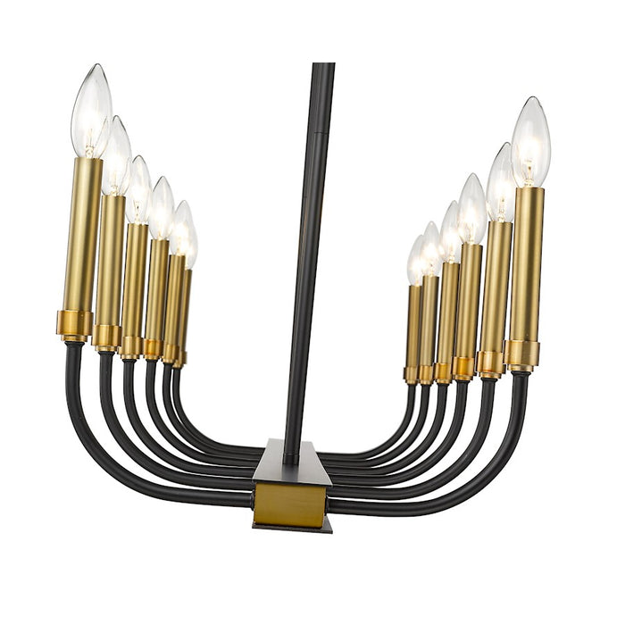 Z-Lite Haylie 12 Light 134" Island/Billiard, Black/Olde Brass -479-12L-MB-OBR