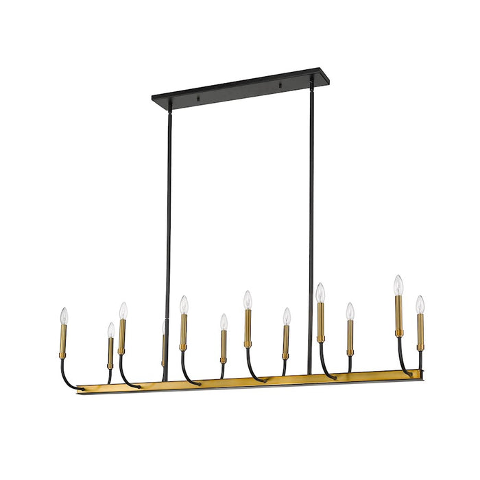 Z-Lite Haylie 12 Light 134" Island/Billiard, Black/Olde Brass -479-12L-MB-OBR