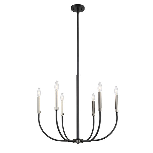 Z-Lite Haylie 6 Light 106.25" Chandelier, Matte Black/Brushed Nickel -479-6MB-BN
