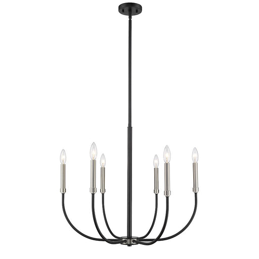 Z-Lite Haylie 6 Light 106.25" Chandelier, Matte Black/Brushed Nickel -479-6MB-BN