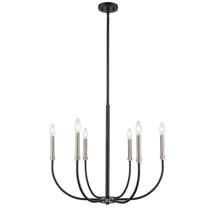 Z-Lite Haylie 6 Light 106.25" Chandelier, Matte Black/Brushed Nickel -479-6MB-BN
