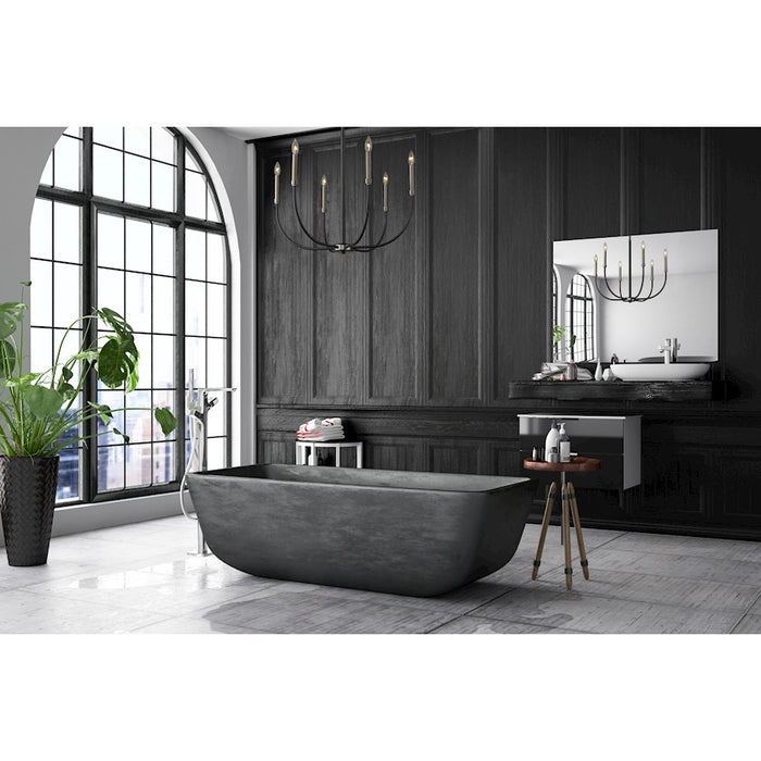 Z-Lite Haylie 6 Light 106.25" Chandelier, Matte Black/Brushed Nickel -479-6MB-BN