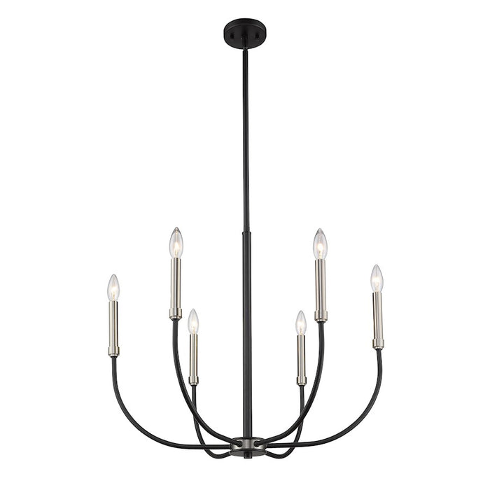 Z-Lite Haylie 6 Light 106.25" Chandelier, Matte Black/Brushed Nickel -479-6MB-BN
