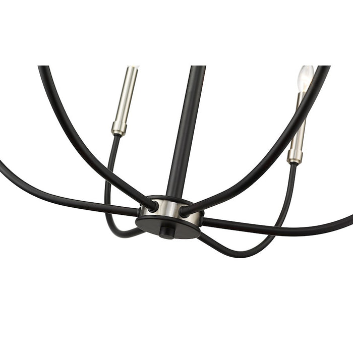 Z-Lite Haylie 6 Light 106.25" Chandelier, Matte Black/Brushed Nickel -479-6MB-BN