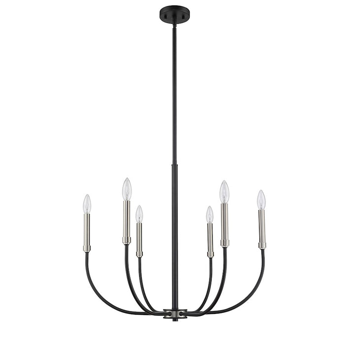 Z-Lite Haylie 6 Light 106.25" Chandelier, Matte Black/Brushed Nickel -479-6MB-BN