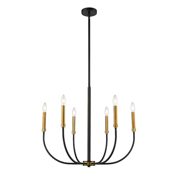 Z-Lite Haylie 6 Light 106.25" Chandelier, Matte Black/Olde Brass -479-6MB-OBR