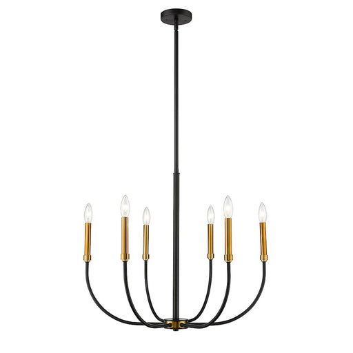 Z-Lite Haylie 6 Light 106.25" Chandelier, Matte Black/Olde Brass -479-6MB-OBR