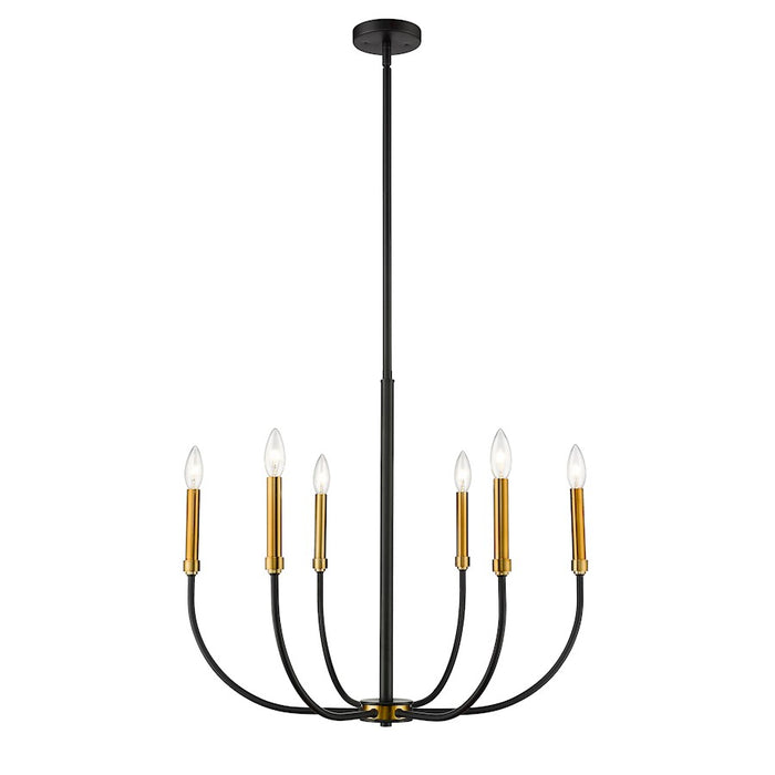 Z-Lite Haylie 6 Light 106.25" Chandelier, Matte Black/Olde Brass -479-6MB-OBR