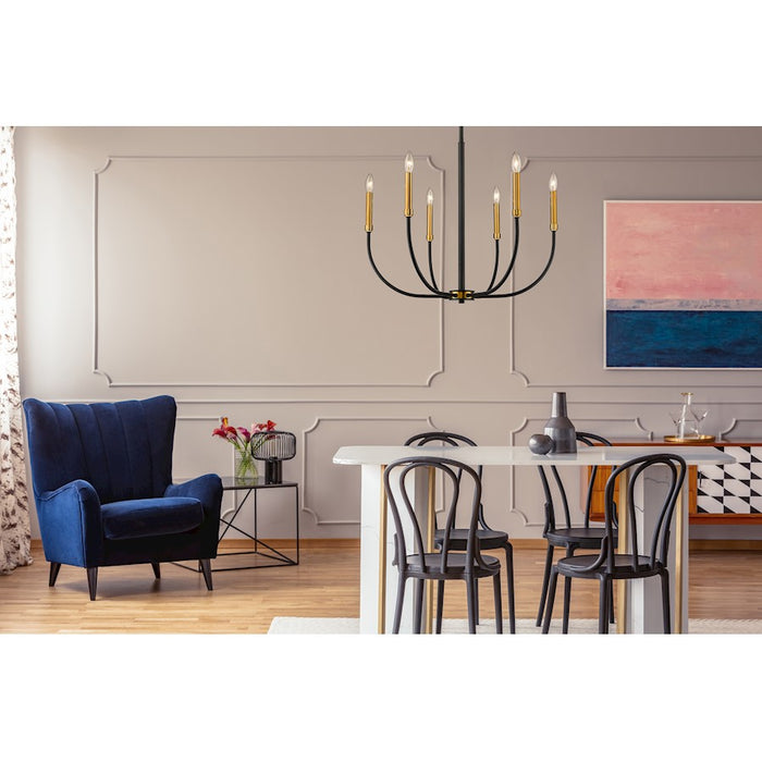 Z-Lite Haylie 6 Light 106.25" Chandelier, Matte Black/Olde Brass -479-6MB-OBR