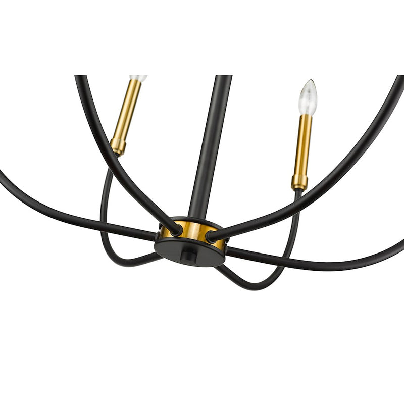 Z-Lite Haylie 6 Light 106.25" Chandelier, Matte Black/Olde Brass -479-6MB-OBR
