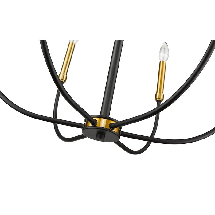 Z-Lite Haylie 6 Light 106.25" Chandelier, Matte Black/Olde Brass -479-6MB-OBR