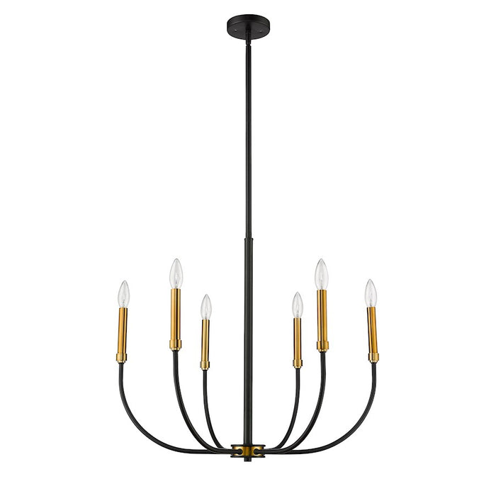 Z-Lite Haylie 6 Light 106.25" Chandelier, Matte Black/Olde Brass -479-6MB-OBR