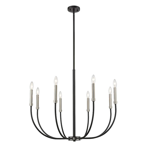Z-Lite Haylie 8 Light 109.25" Chandelier, Matte Black/Brushed Nickel -479-8MB-BN