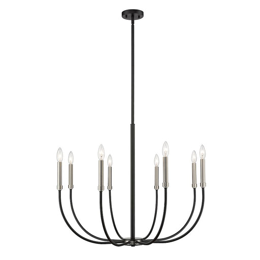 Z-Lite Haylie 8 Light 109.25" Chandelier, Matte Black/Brushed Nickel -479-8MB-BN