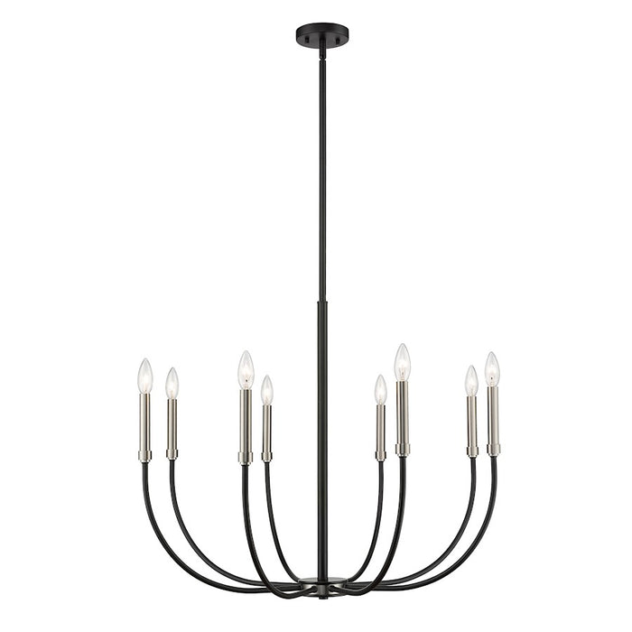 Z-Lite Haylie 8 Light 109.25" Chandelier, Matte Black/Brushed Nickel -479-8MB-BN