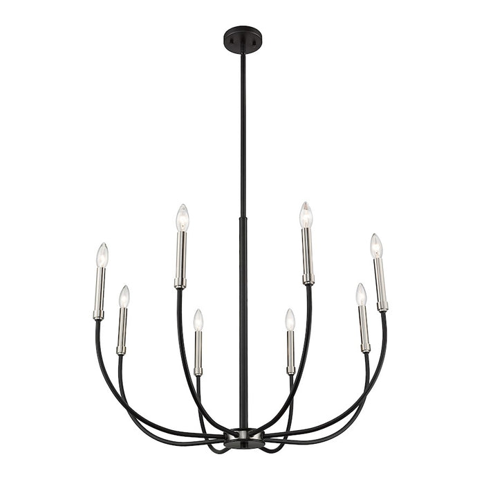 Z-Lite Haylie 8 Light 109.25" Chandelier, Matte Black/Brushed Nickel -479-8MB-BN