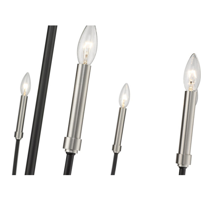 Z-Lite Haylie 8 Light 109.25" Chandelier, Matte Black/Brushed Nickel -479-8MB-BN