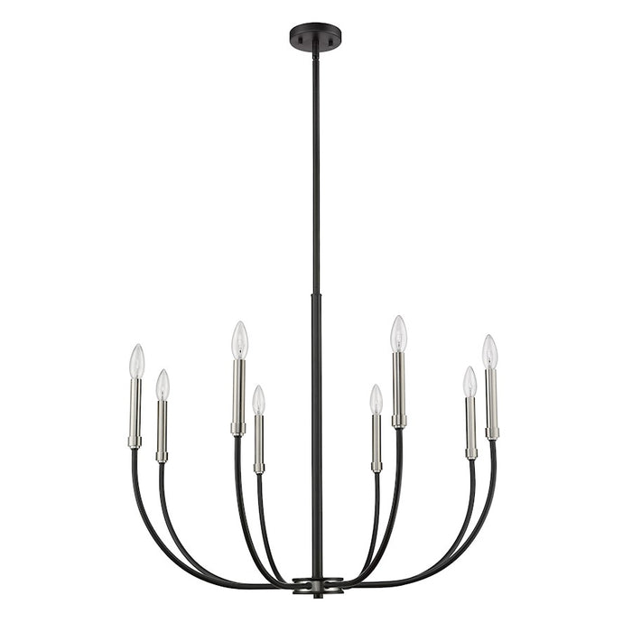Z-Lite Haylie 8 Light 109.25" Chandelier, Matte Black/Brushed Nickel -479-8MB-BN