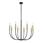 Z-Lite Haylie 8 Light 109.25" Chandelier, Matte Black/Olde Brass -479-8MB-OBR