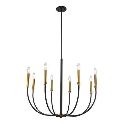Z-Lite Haylie 8 Light 109.25" Chandelier, Matte Black/Olde Brass -479-8MB-OBR