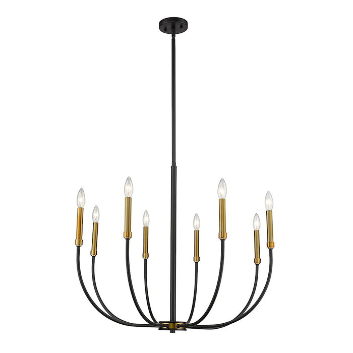 Z-Lite Haylie 8 Light 109.25" Chandelier, Matte Black/Olde Brass -479-8MB-OBR